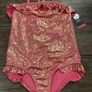 Vince Camuto Kids One Piece Swimsuit in Pink and Gold